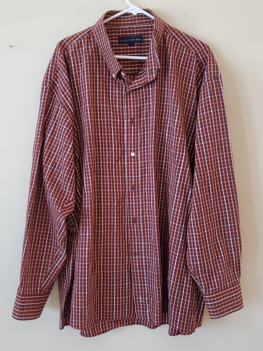 Siegfried Plaid Long Sleeve Button Down Shirt SZ 3X